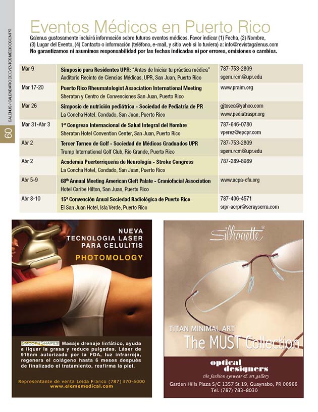 Calendario de eventos médicos en Puerto Rico 