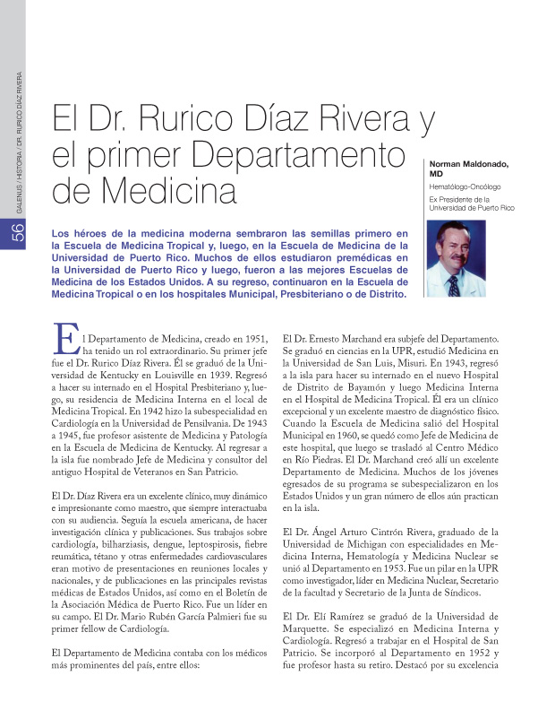 Historia: El Dr. Rurico Díaz Rivera 