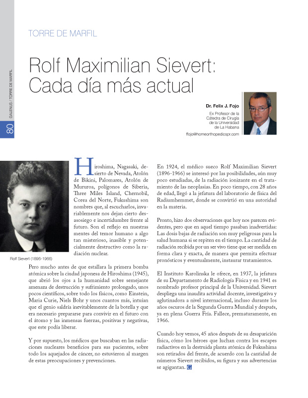 Torre de Marfíl: Rolf Maximilian Sievert: Cada día más actual 