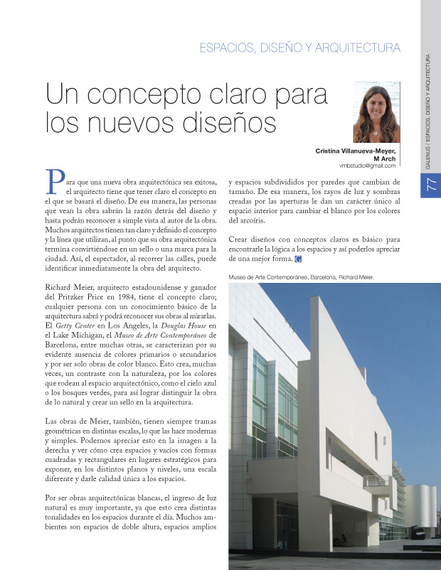 Un concepto claro para los nuevos diseños 