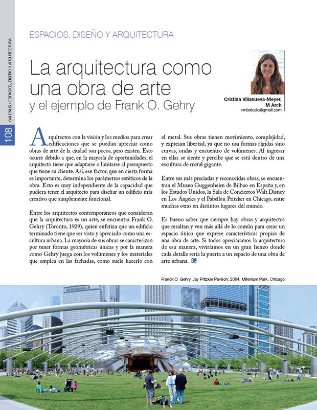 La arquitectura como una obra de arte y el ejemplo de Frank O. Gehry 
