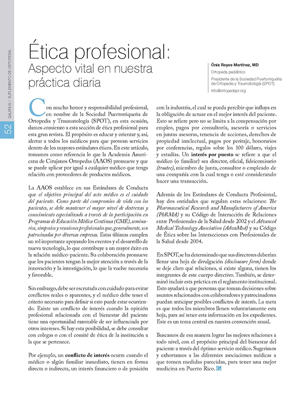Ética profesional:  Aspecto vital en nuestra práctica diaria 
