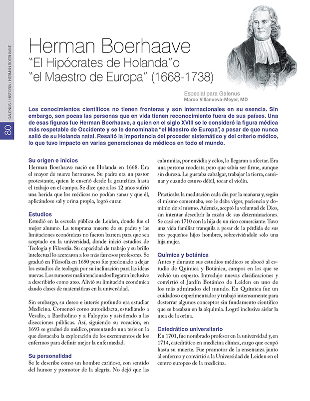 Herman Boerhaave “El Hipócrates de Holanda”o  “el Maestro de Europa” (1668-1738) 