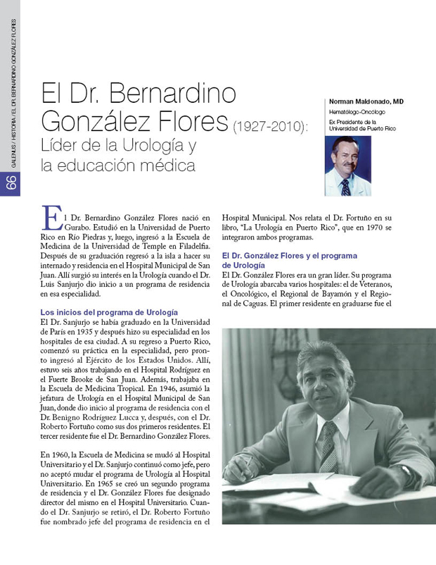 Historia - El Dr. Bernardino González Flores 