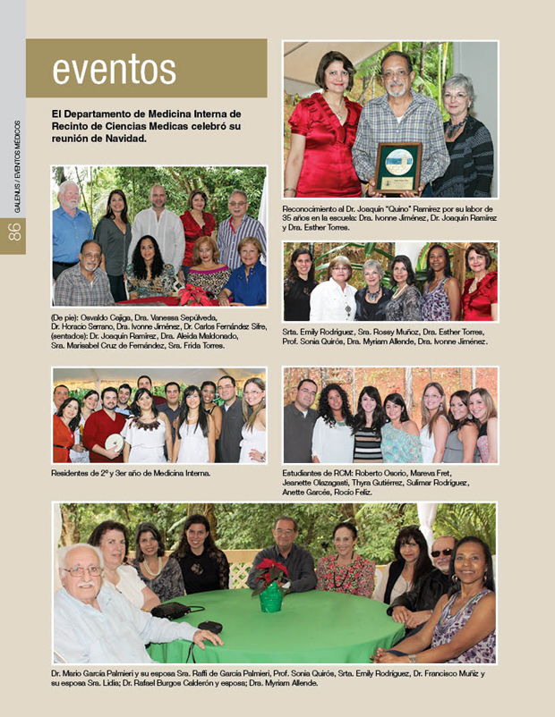 El Departamento de Medicina Interna de Recinto de Ciencias Medicas celebró su reunión de Navidad. 