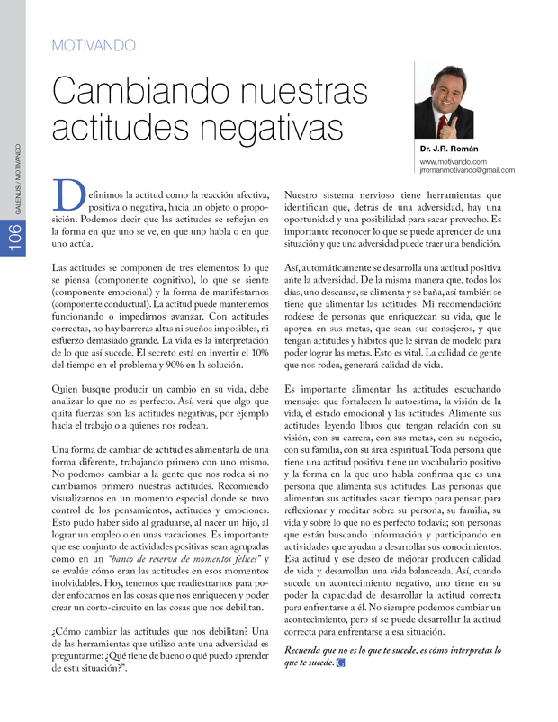 Motivando /  Cambiando nuestras actitudes negativas 