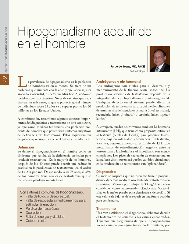 Hipogonadismo adquirido en el hombre 
