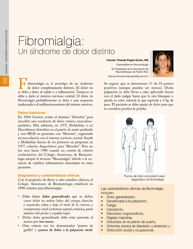 Fibromialgia: Un síndrome de dolor distinto 