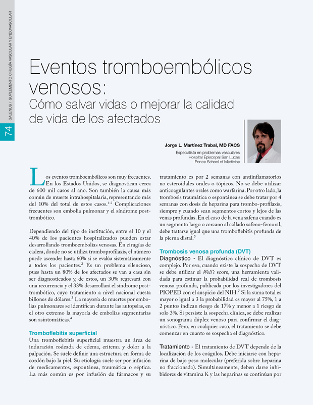 Eventos tromboembólicos venosos: Cómo salvar vidas o mejorar la calidad de vida de los afectados 