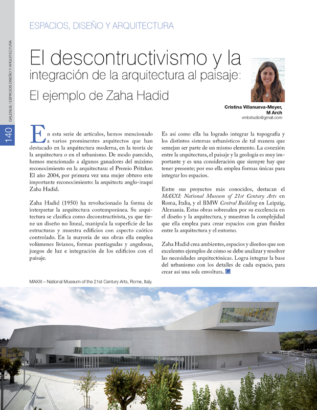 El descontructivismo y la integración de la arquitectura al paisaje: El ejemplo de Zaha Hadid 