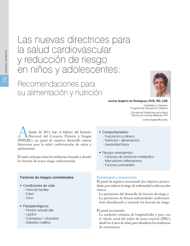 Las nuevas directrices para la salud cardiovascular y reducción de riesgo en niños y adolescentes 