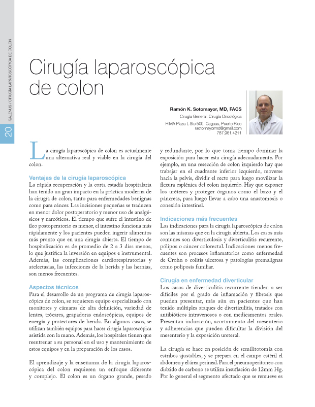 Cirugía laparoscópica de colon 