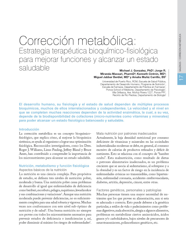 Corrección metabólica 