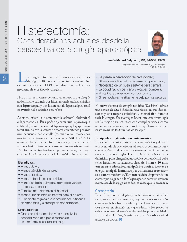 Histerectomía:  