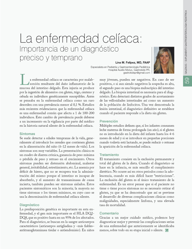 La enfermedad celíaca: 