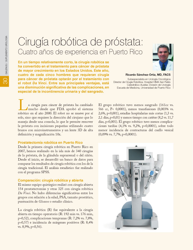 Cirugía robótica de próstata: 