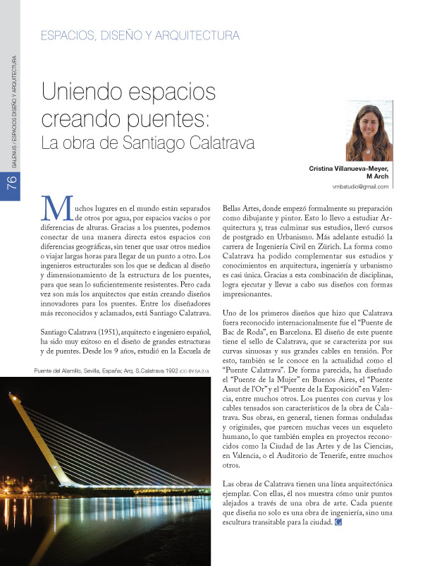 Uniendo espacios creando puentes: 
