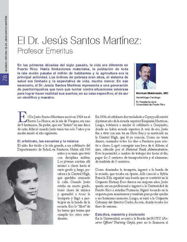 El Dr. Jesús Santos Martínez: Profesor Emeritus 