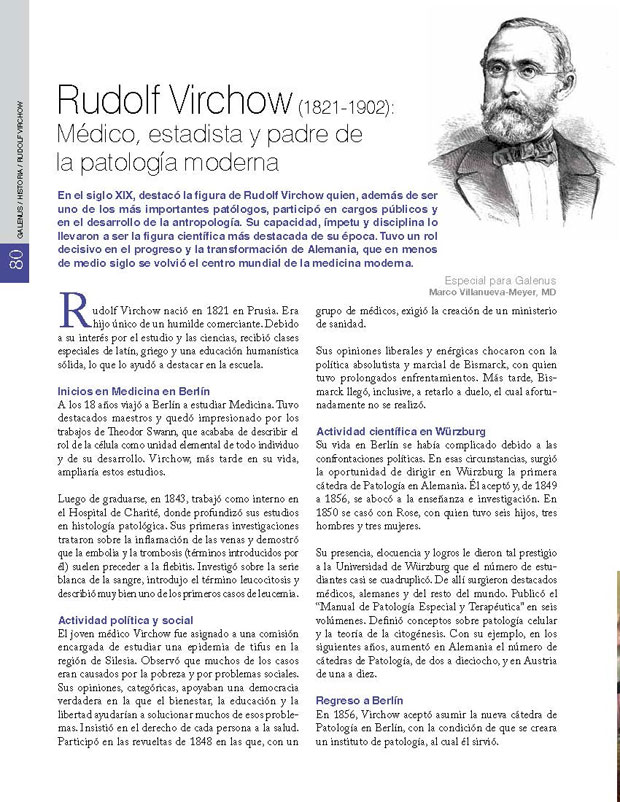 Rudolf Virchow (1821-1902): Médico, estadista y padre de la patología (...)  - Revista Galenus