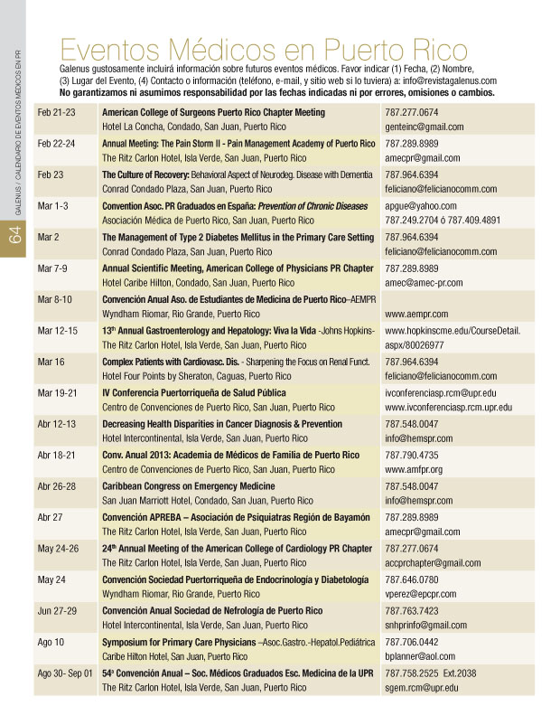 EVENTOS MÉDICOS EN PUERTO RICO 