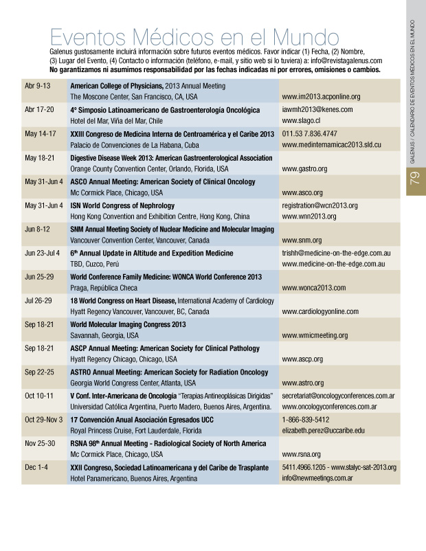 EVENTOS MEDICOS DEL MUNDO 