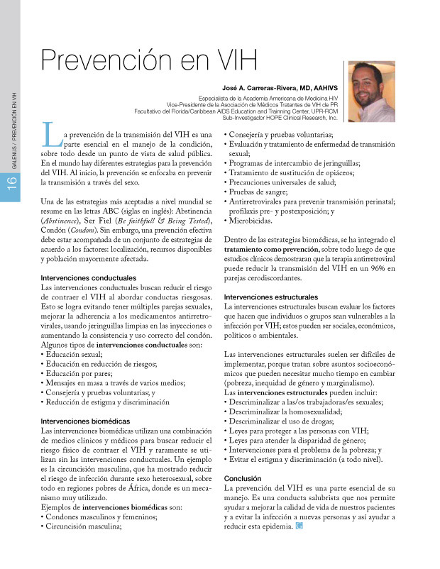 Prevención en VIH  