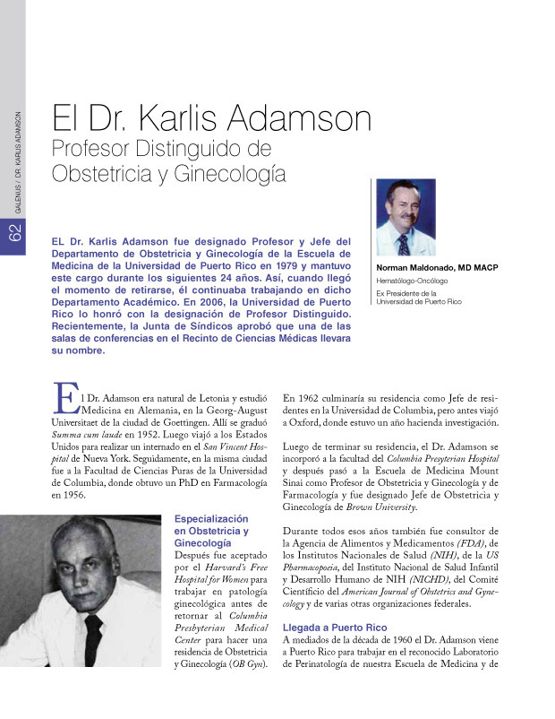 El Dr. Karlis Adamson  