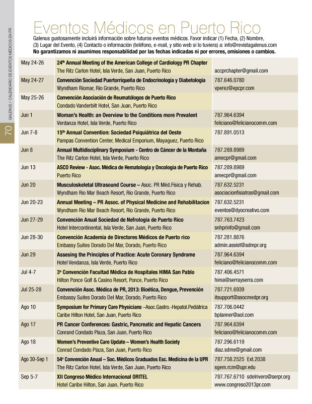 Eventos médicos en Puerto Rico 