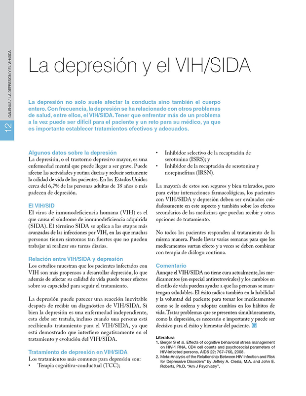 La depresión y el VIH/SIDA 