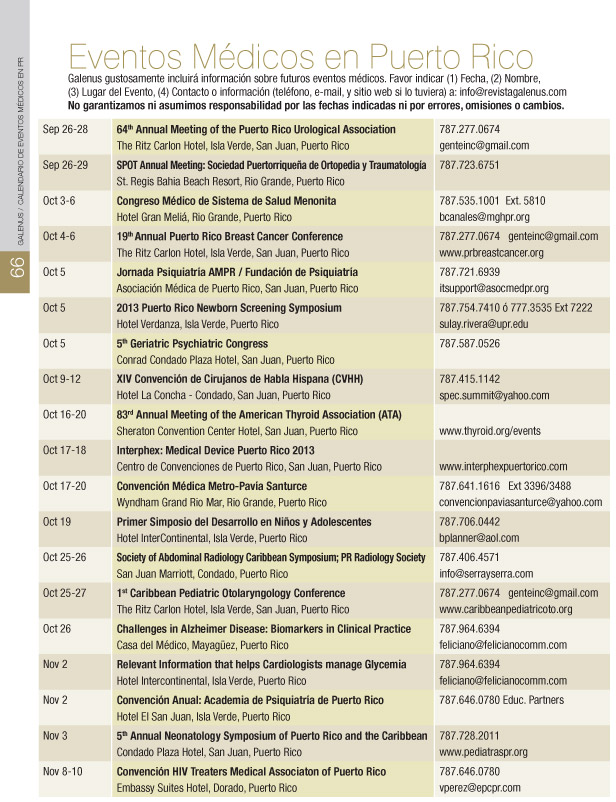 EVENTOS MEDICOS EN PUERTO RICO  