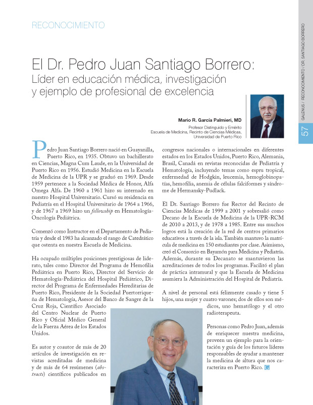 reconocimiento / Dr. Santiago Borrero 