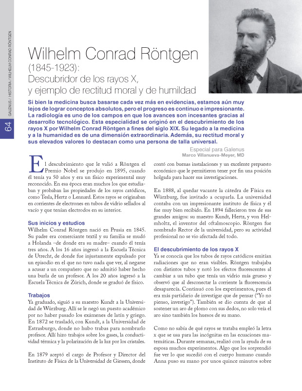 HISTORIA / Wilhelm Conrad Röntgen 