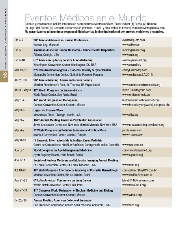 Eventos Médicos en el Mundo 