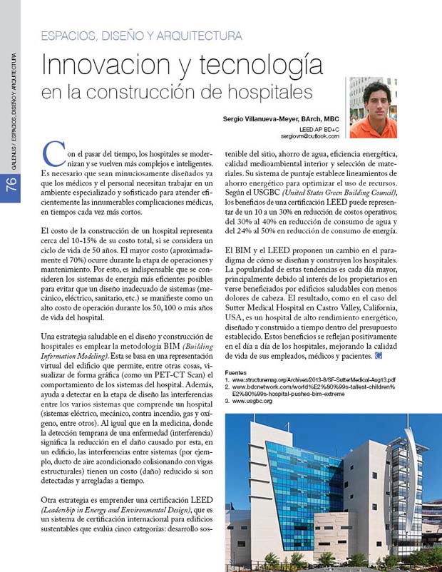 Innovacion y tecnología  en la construcción de hospitales 