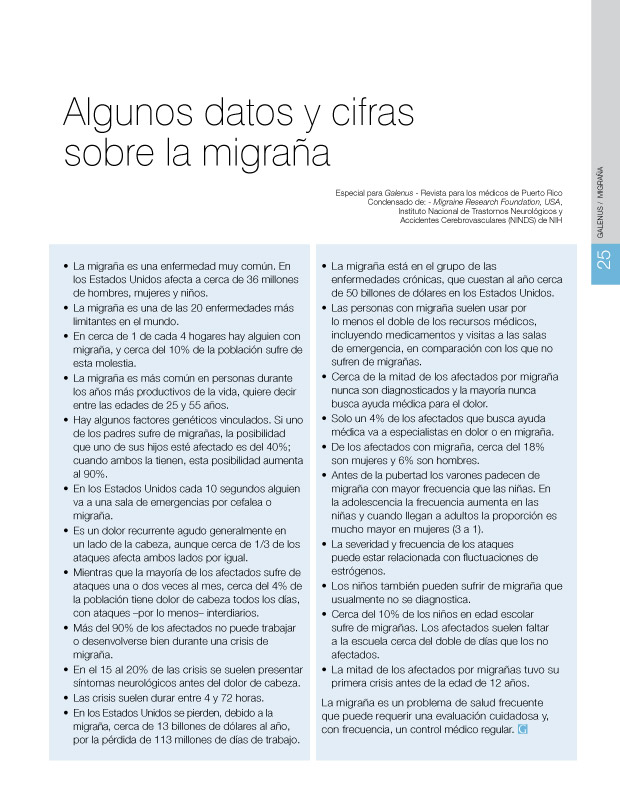 Algunos datos y cifras sobre la migraña  
