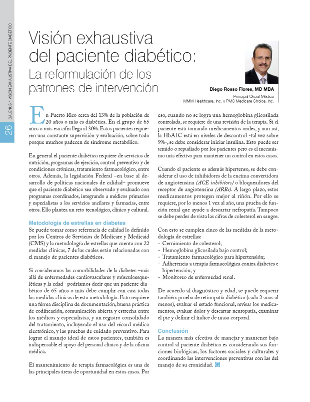 Visión exhaustiva del paciente diabético  