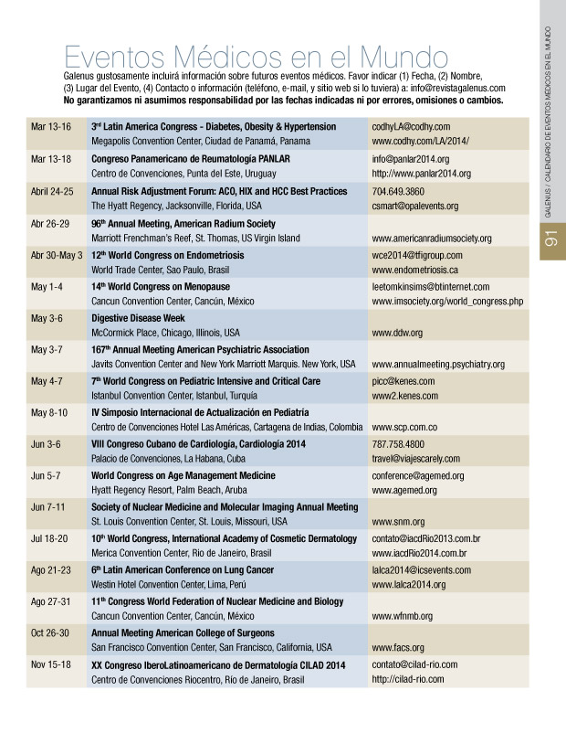 Eventos Médicos en el Mundo  