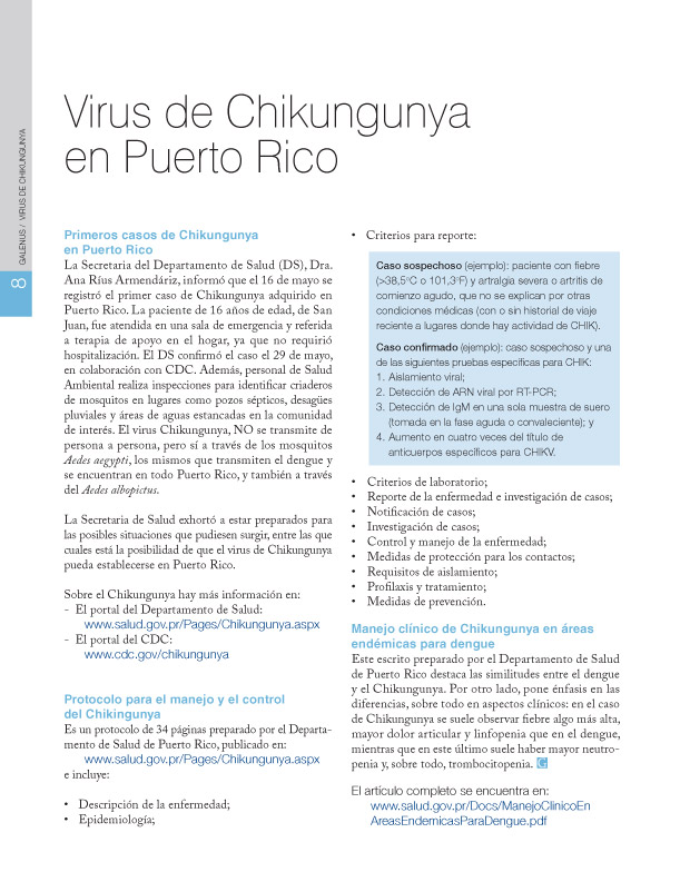 Virus de Chikungunya en Puerto Rico  