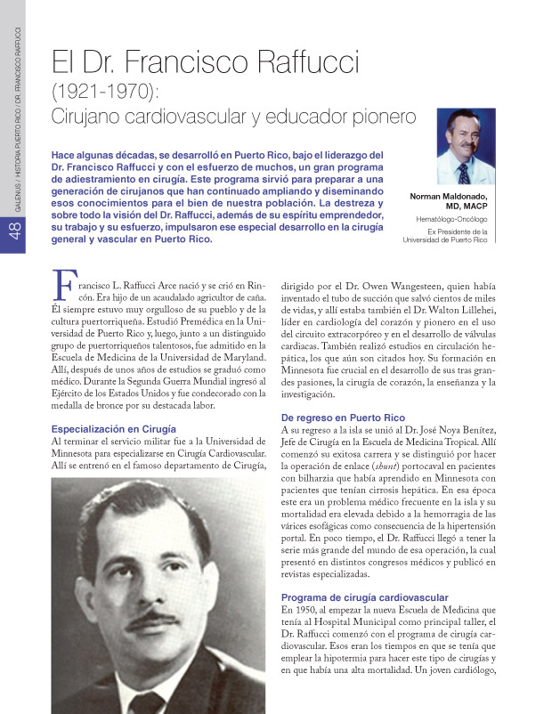 El Dr. Francisco Raffucci (1921-1970): Cirujano cardiovascular y educador pionero  