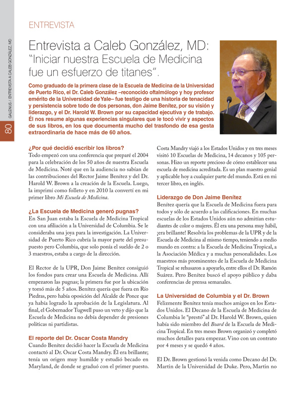 Entrevista a Caleb González, MD: “Iniciar nuestra Escuela de Medicina fue un esfuerzo de titanes”.  