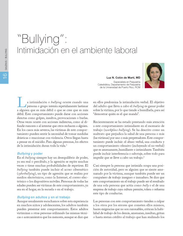 Salud mental: Bullying  