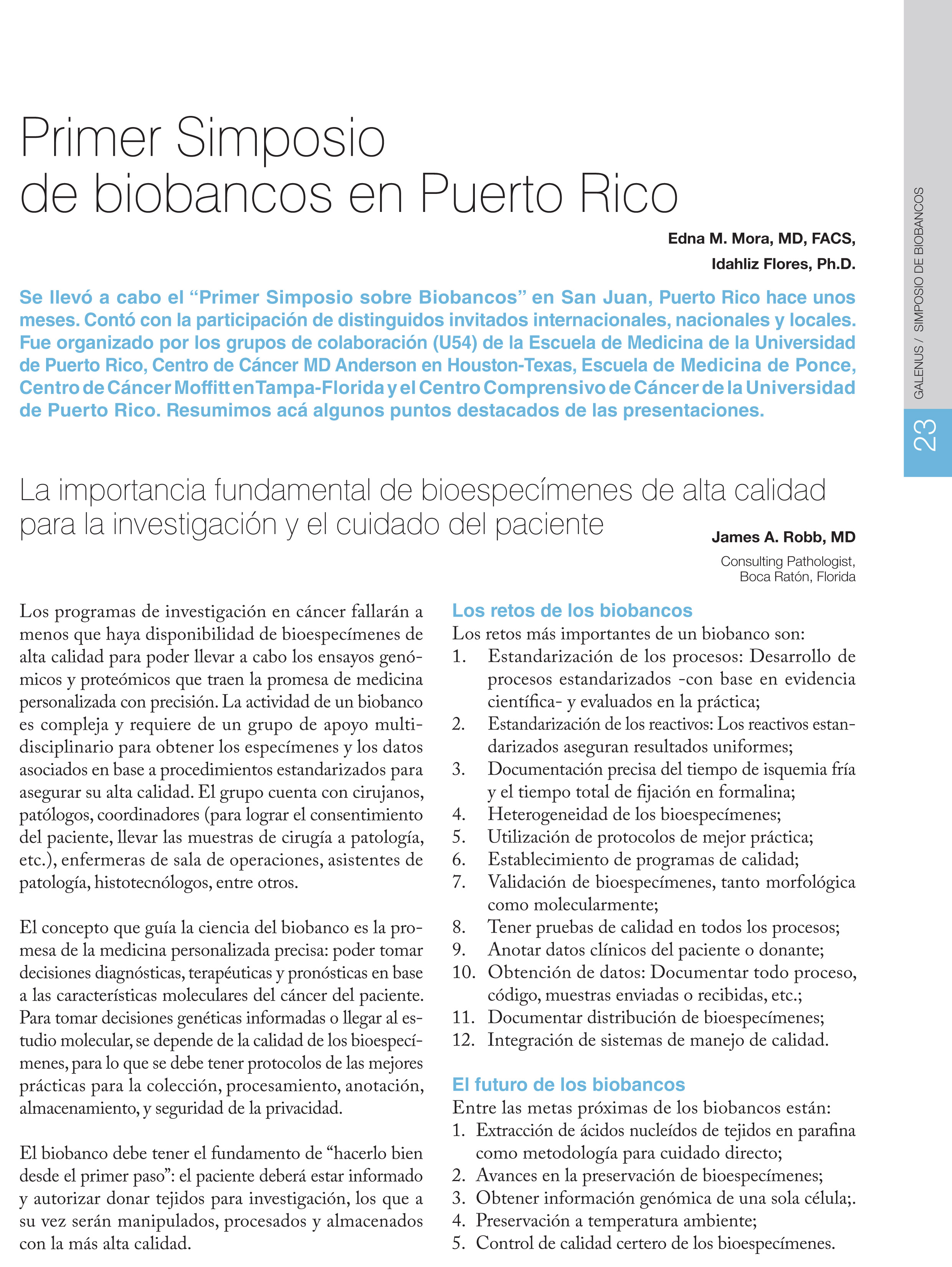 Primer Simposio de biobancos en Puerto Rico  