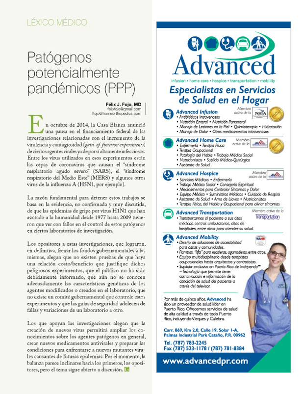 Patógenos potencialmente pandémicos (PPP) 