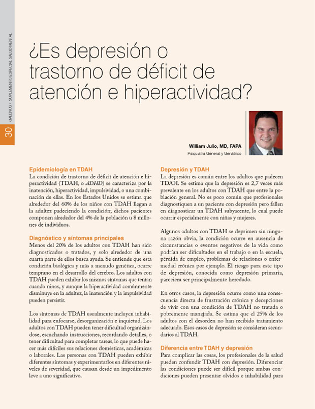 ¿Es depresión o trastorno de déficit de atención e hiperactividad? 