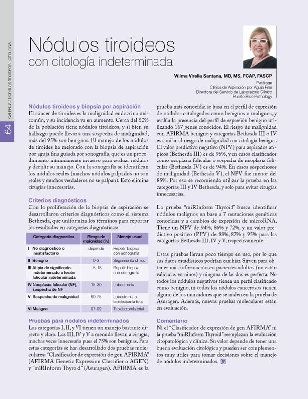 Nódulos tiroideos con citología indeterminada 
