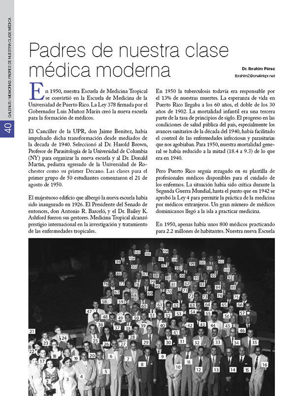Memorias: Padres de nuestra clase médica moderna  