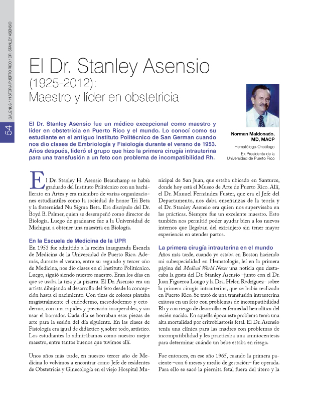 HISTORIA PUERTO RICO / DR. STANLEY ASENSIO 