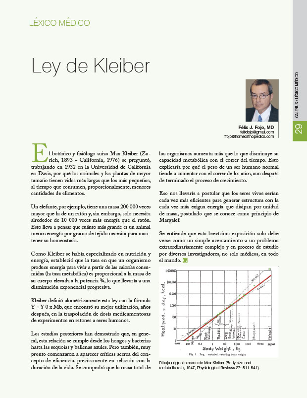 Léxico Médico: Ley de Kleiber 