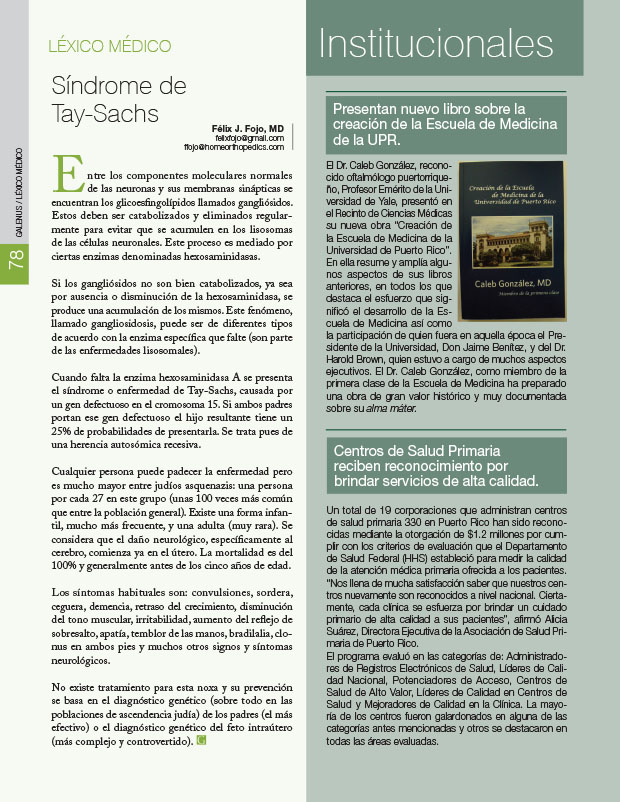 Léxico Médico: Síndrome de Tay-Sachs 