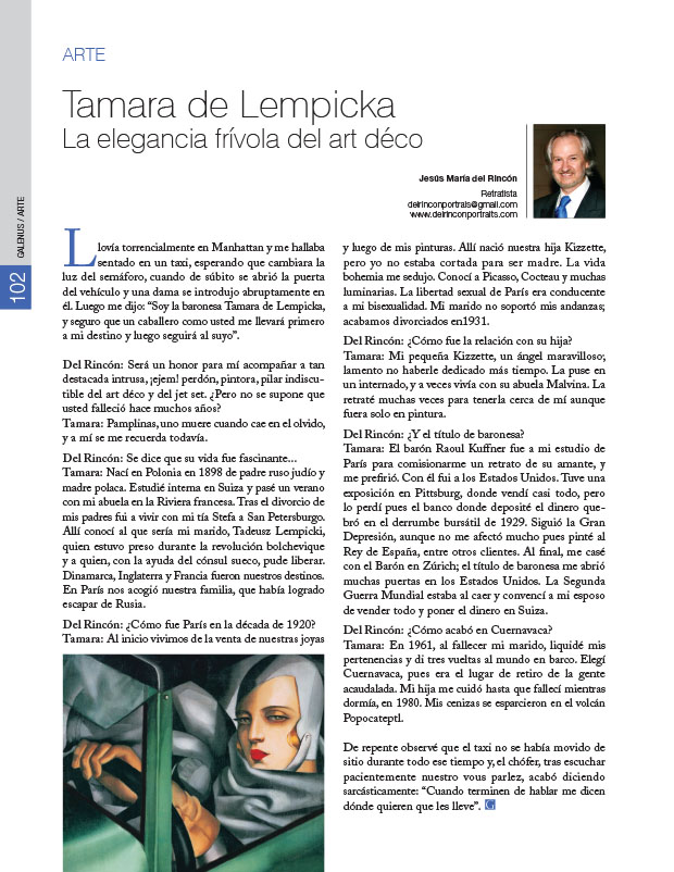 Arte: Tamara de Lempicka La elegancia frívola del art déco 